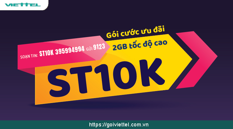 gói st10k 1 ngày 2gb của viettel