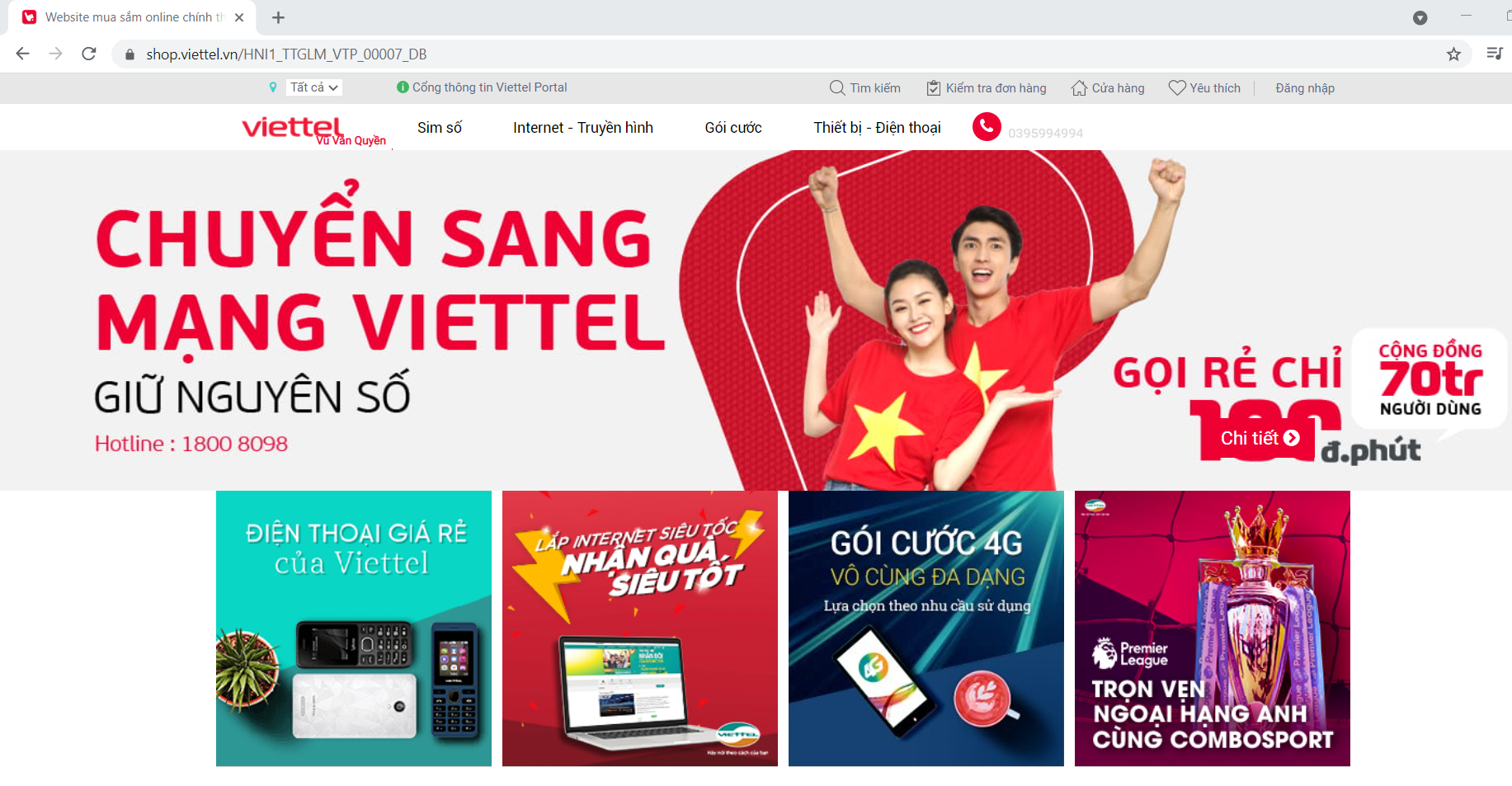 goiviettel - Trang đăng ký gói cước Viettel