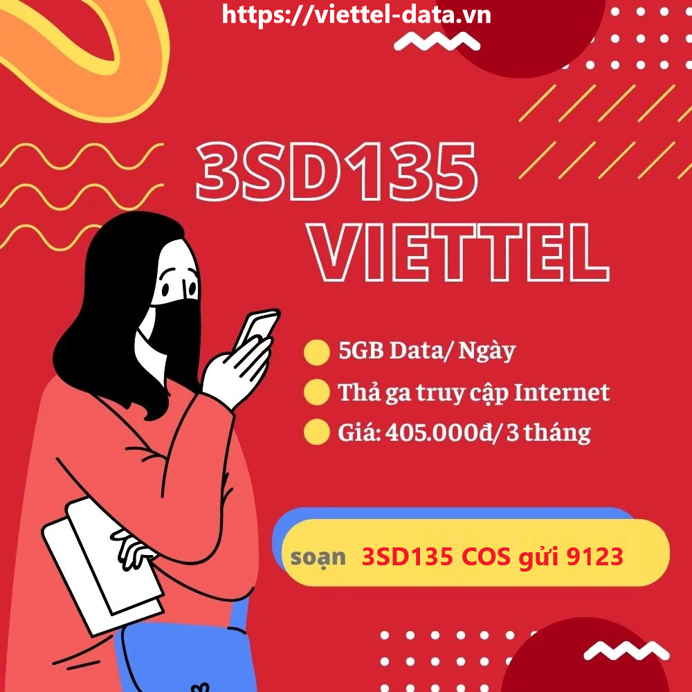 Gói cước 3SD135 ưu đãi 450Gb tốc độ cao trong 90 ngày